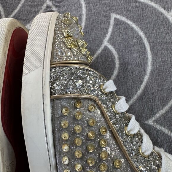Christian Louboutin High Top Sneaker Flat Spikes Crystals Stra Men\'s Sz EU43 main image 6